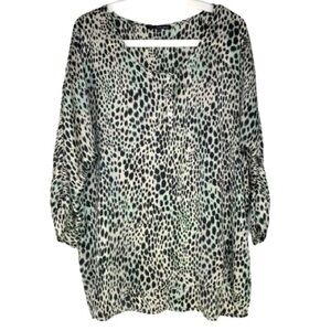 Studio Hilary Radley Green Animal Print top